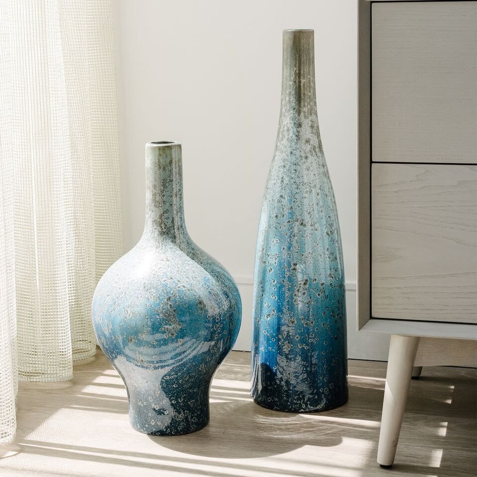 Reactive Glaze Vases Light Blue West Elm UK